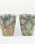 Colored clay handmade cups.